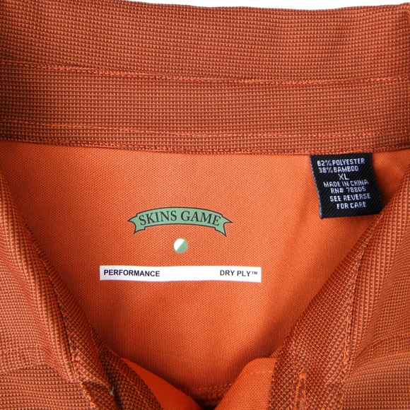 SKINS GAME men's golf polo shirt orange XL NEW - Picture 6 of 7